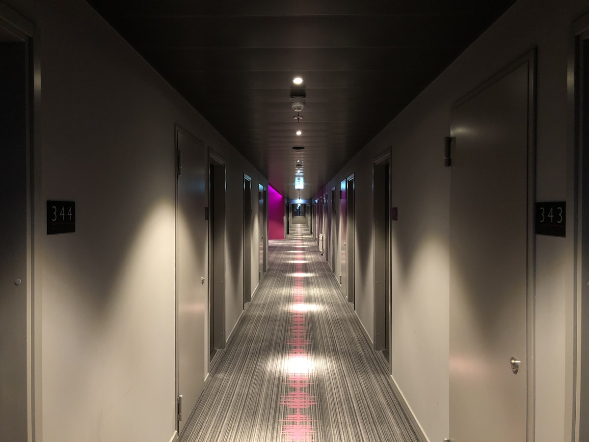 Modern airport terminal departures hall - flights from major UK airports worldwide